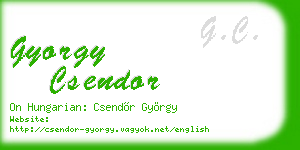 gyorgy csendor business card